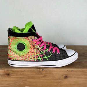 converse neon pink